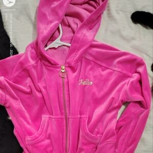 Justice Pink Velour Zip Hoodie